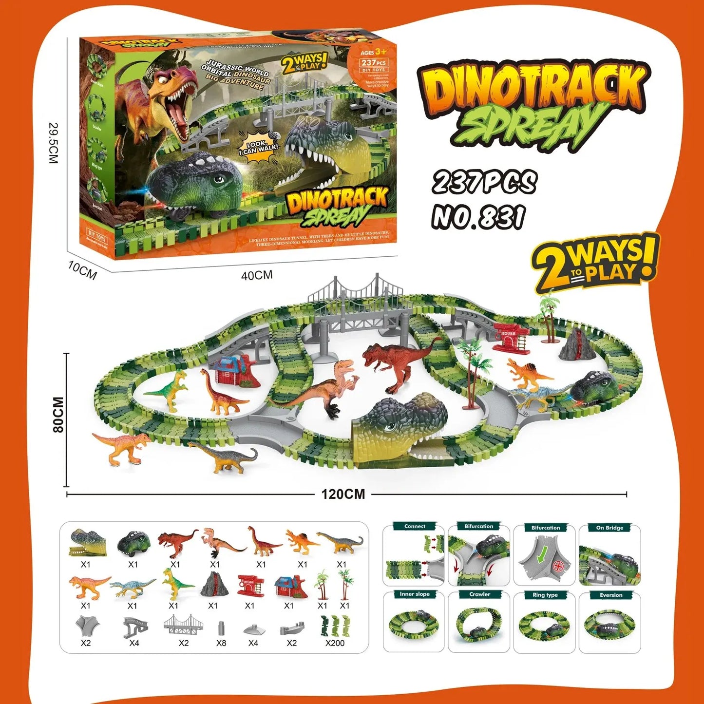 Dino Adventure Track Toy Set